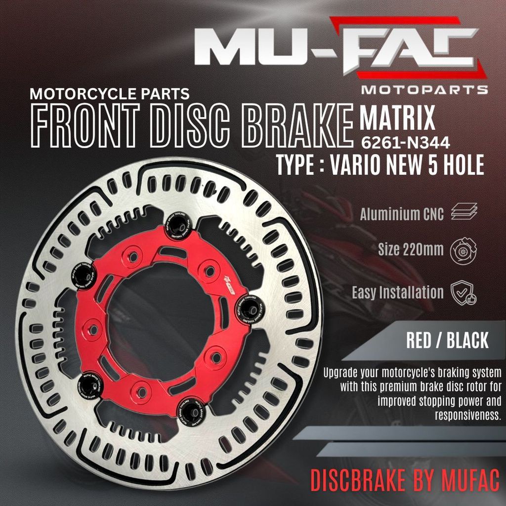 MUFAC Disc Matrix Cakram Depan Vario 150 N344 Lubang 5 Ukuran 220mm