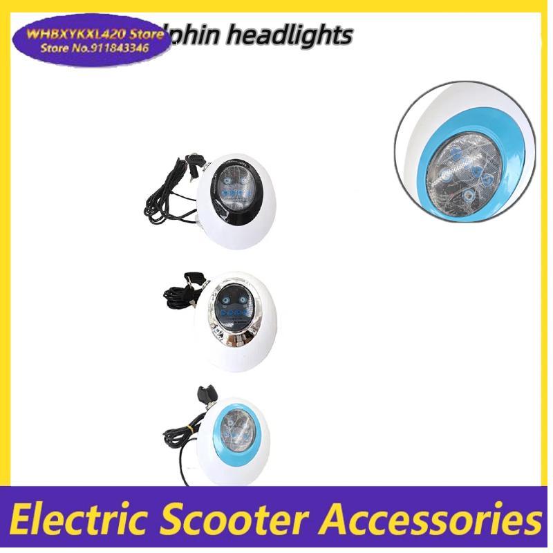 Lampu Depan Skuter Listrik 8 Inci Dengan Klakson 24V 36V 48V Lampu LED Untuk Bersepeda