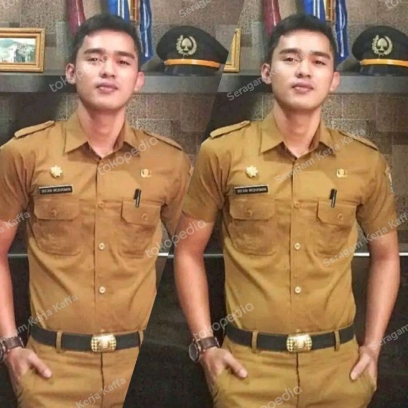 promo Setelan Seragam PNS Polos khaki tua/muda Cowok Premium Seragam Dinas Kerja Laki Laki premium