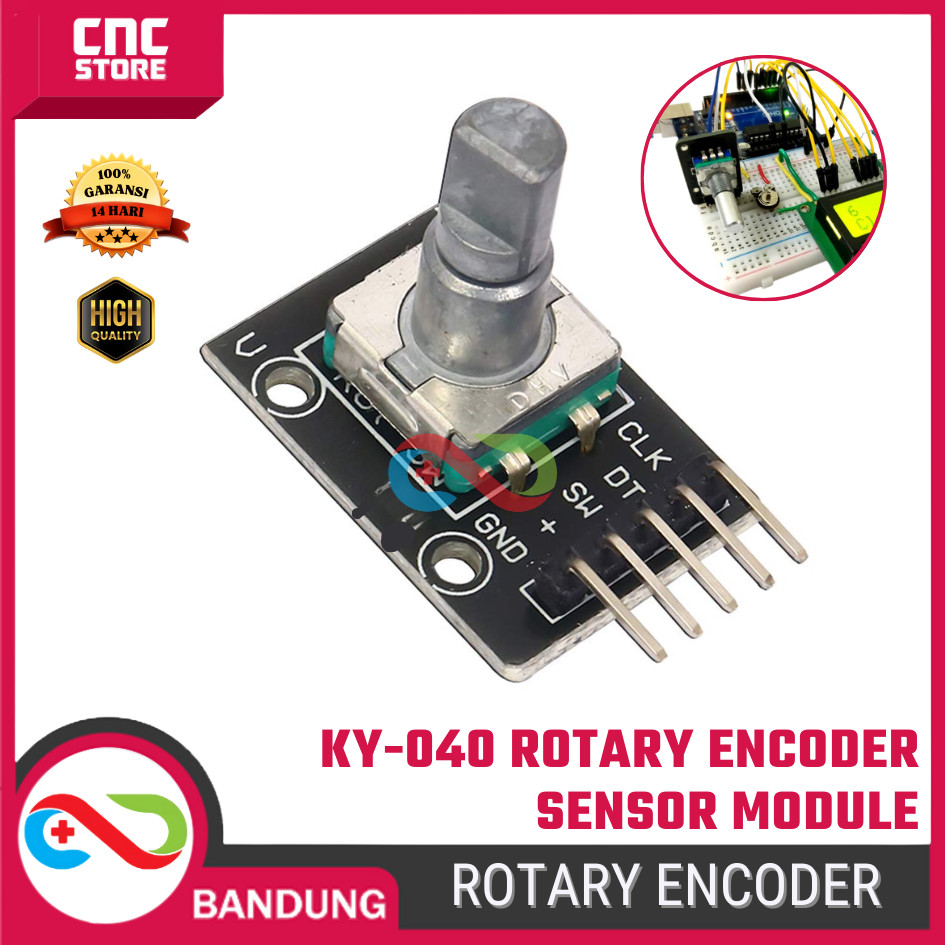 KY-040 Rotary Encoder Sensor Module – Modul Encoder Putar untuk Arduino Nano, Uno, Mega 2560
