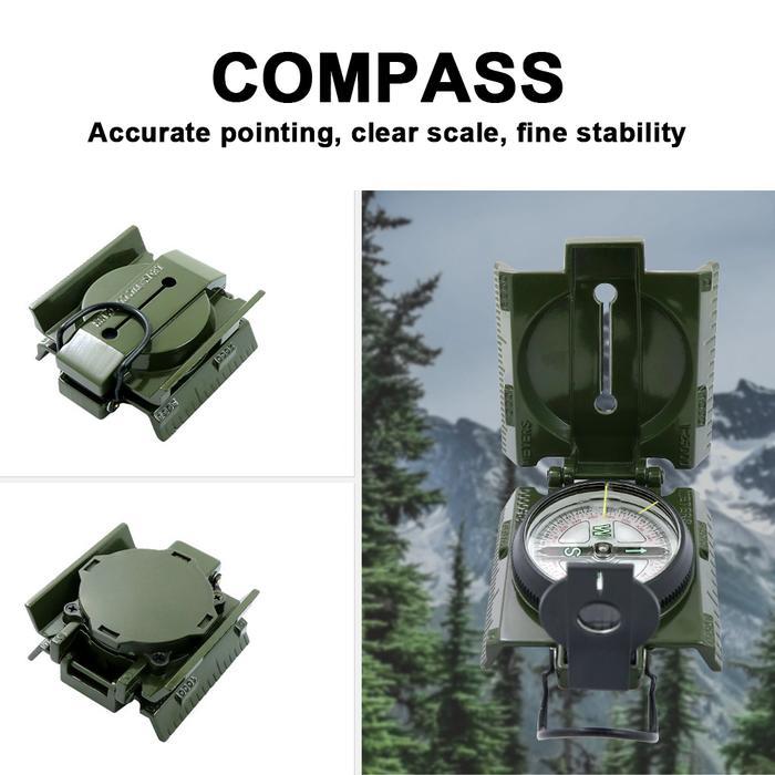 CoDlukak Kompas Compas Militer Portabel Lipat Metal Lensatic Prisma Compass L 45-8A