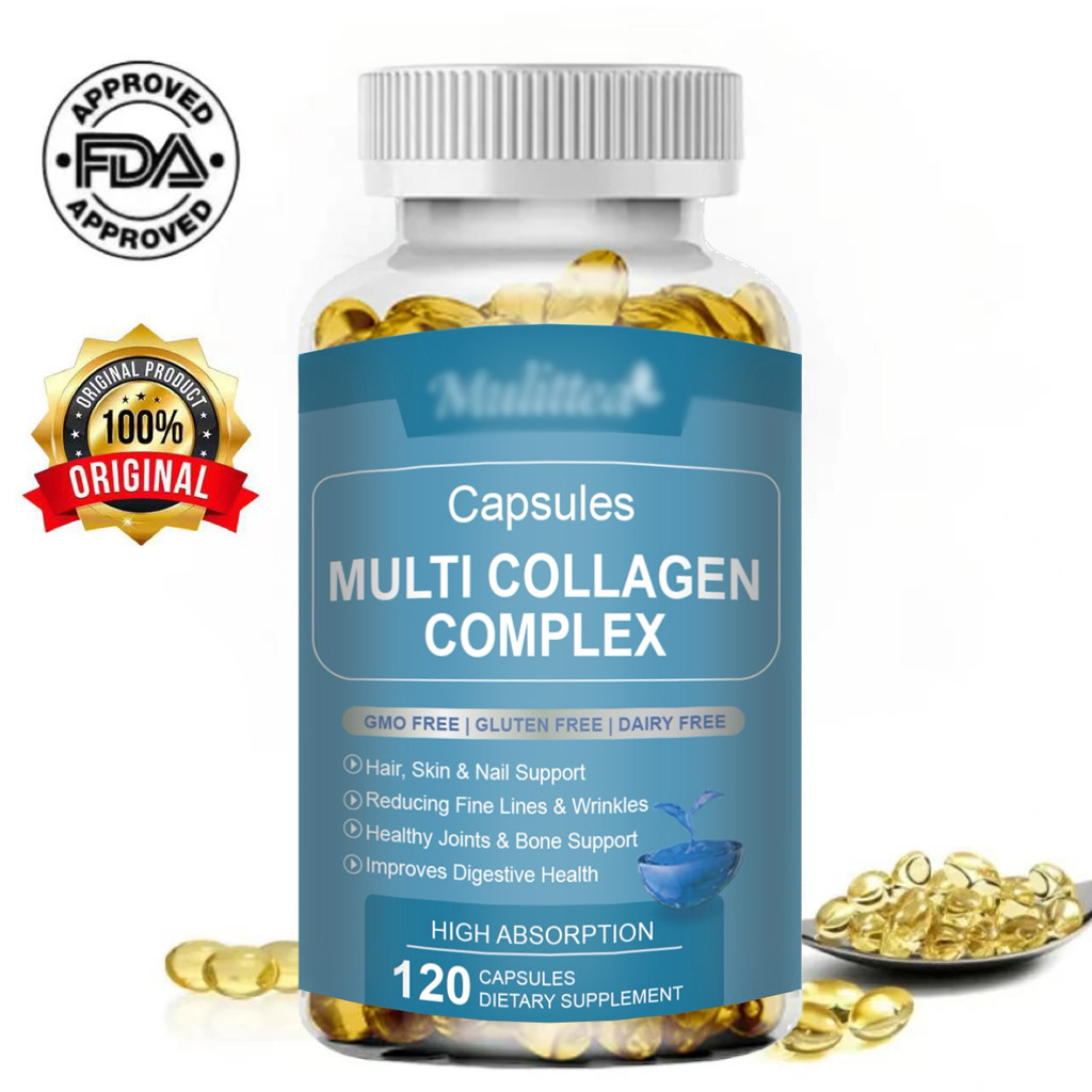 Multi-Collagen Complex Capsules for Women and Men Hydrolyzed Collagen(Type I, II, III, V, X) for Bon