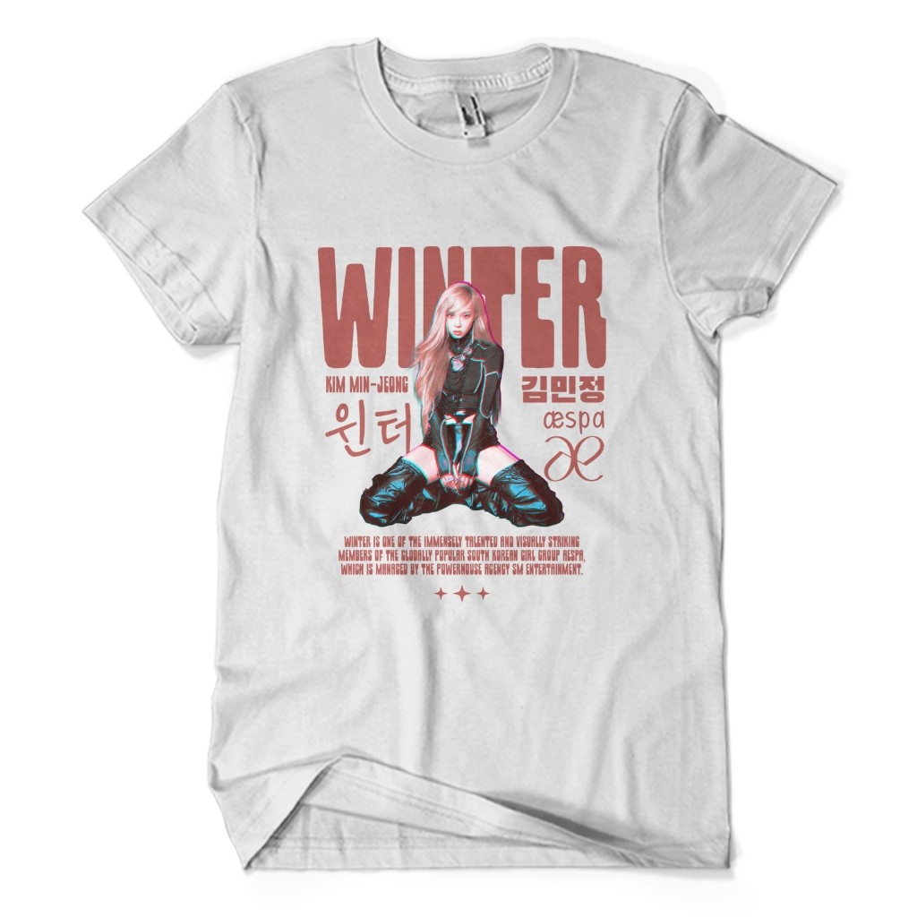 Kaos Distro Premium WINTER AESPA - Baju Streetstyle Musik KPOP Unisex Dewasa