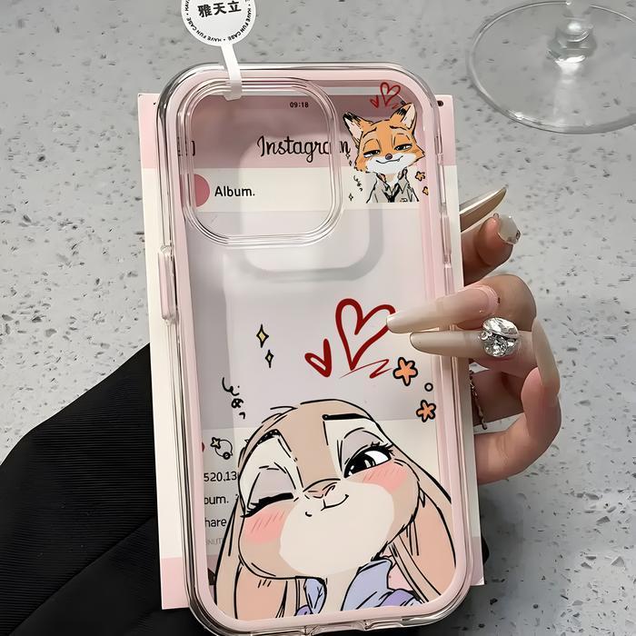 Case hp Zootopia Nick & Judy untuk Vivo Y21d Y04 Y03 Y300T Y400 Y28 Y29 Y19S V30 V30E V40 V50 Casing