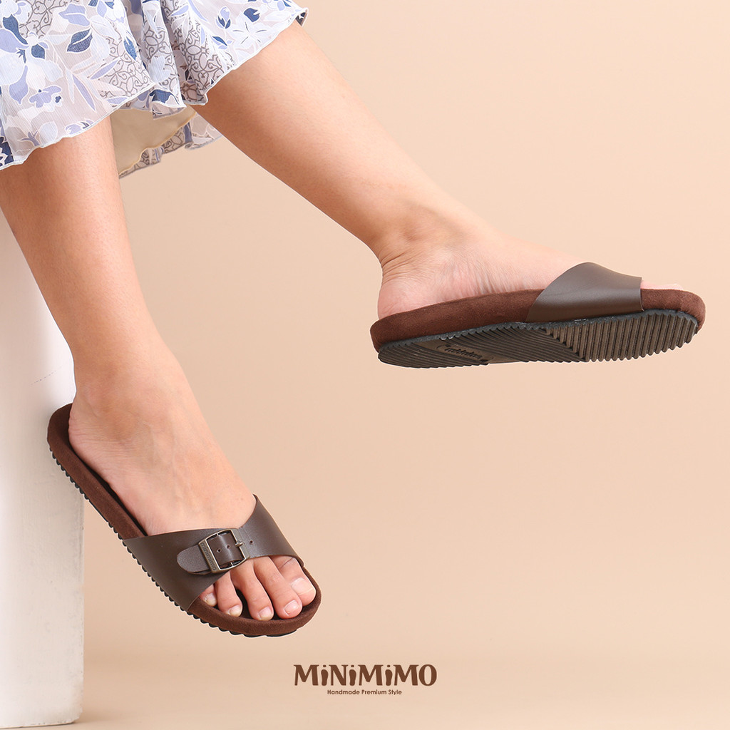 Mimosabi Sandal Flat Wanita - MF 001 Brown