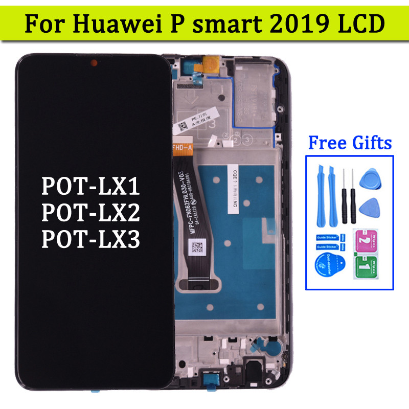 For Huawei P Smart 2019 LCD splay with Tou Screen gitizer Assembly With Frame For P smart 2019 Repai