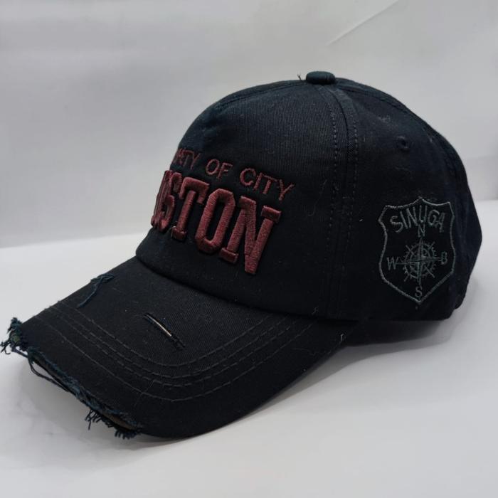 Maison Femme Topi Baseball Hat Boston Robek 6 Varian Warna - Black