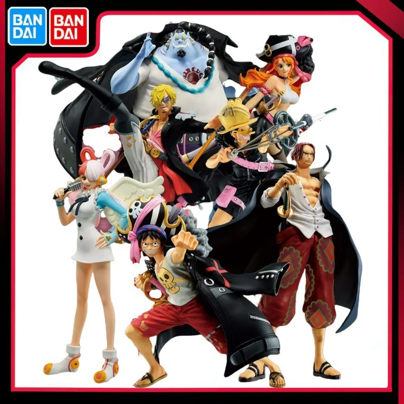 Bandai Original Anime One Piece Iiban Kuji Red Luffy Usopp Sanji Robin Nami Zoro Jinbe Shanks Uta Ac