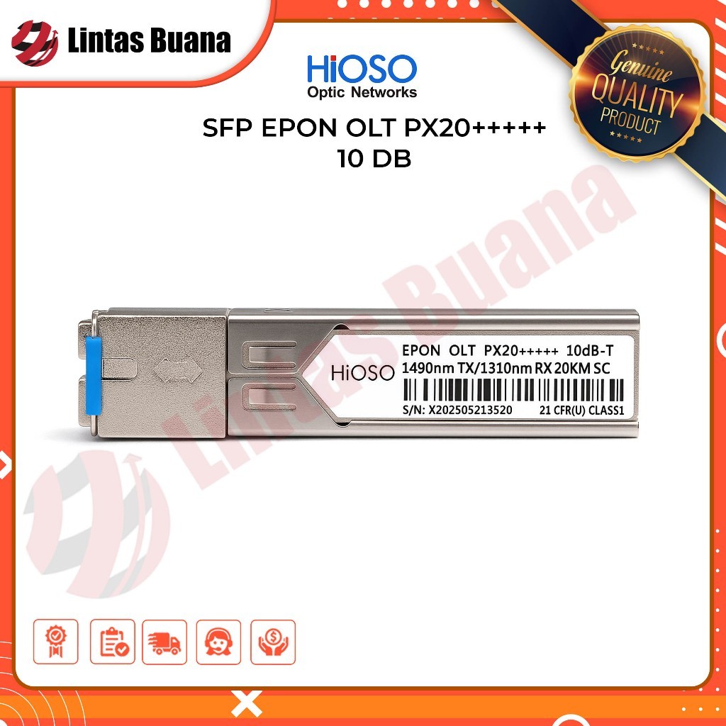 Hioso SFP EPON OLT PX20+++++ 10DB 1.25G 20KM
