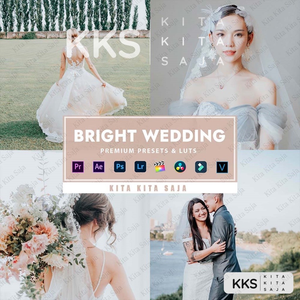 Bright Wedding - Premium Preset Lightroom Foto dan Video LUT LUTs VN Android IOS & PC Premiere Pro D