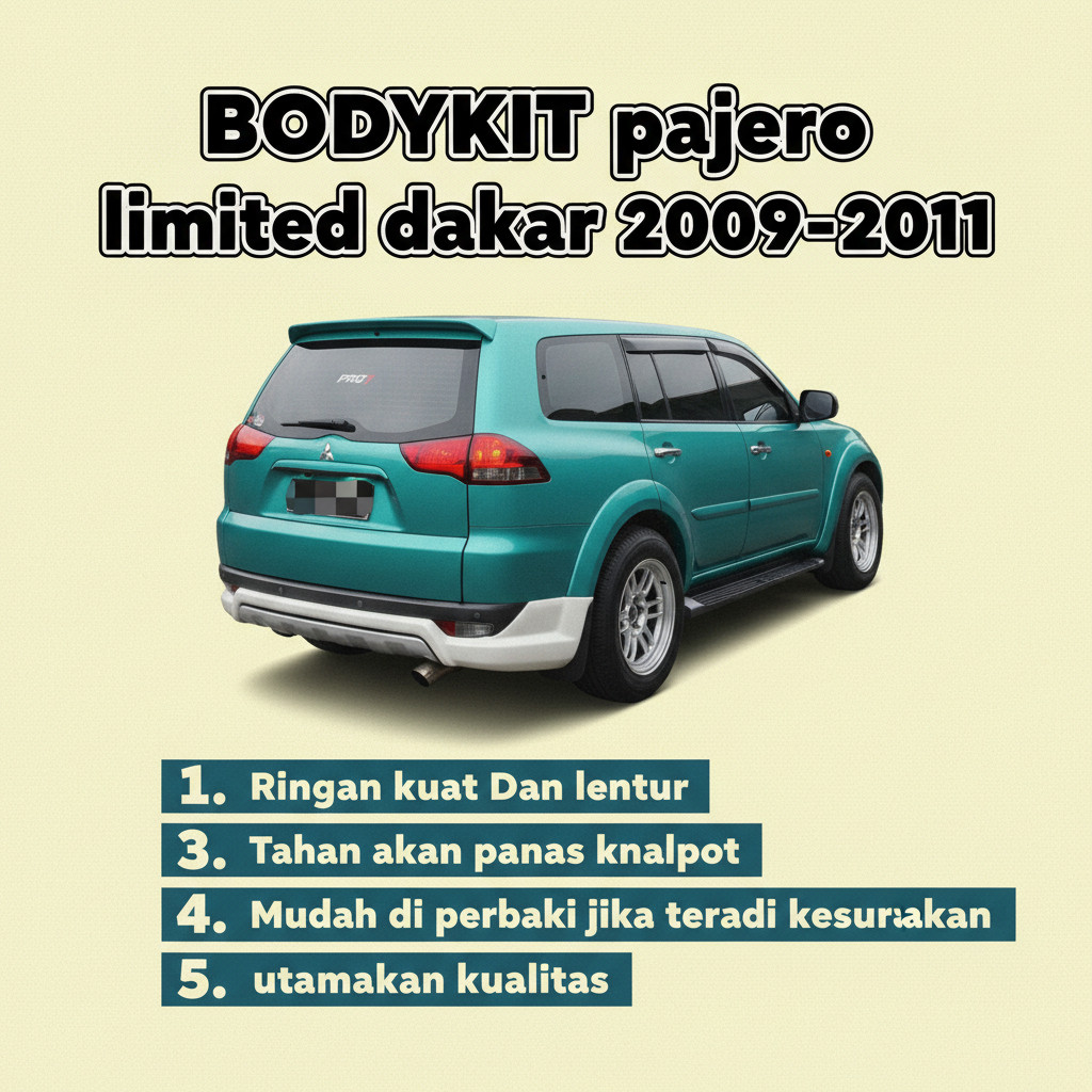 bodikit bodykit mitsubishi pajero 2009 2010 2011 dakar bodikirt pajero