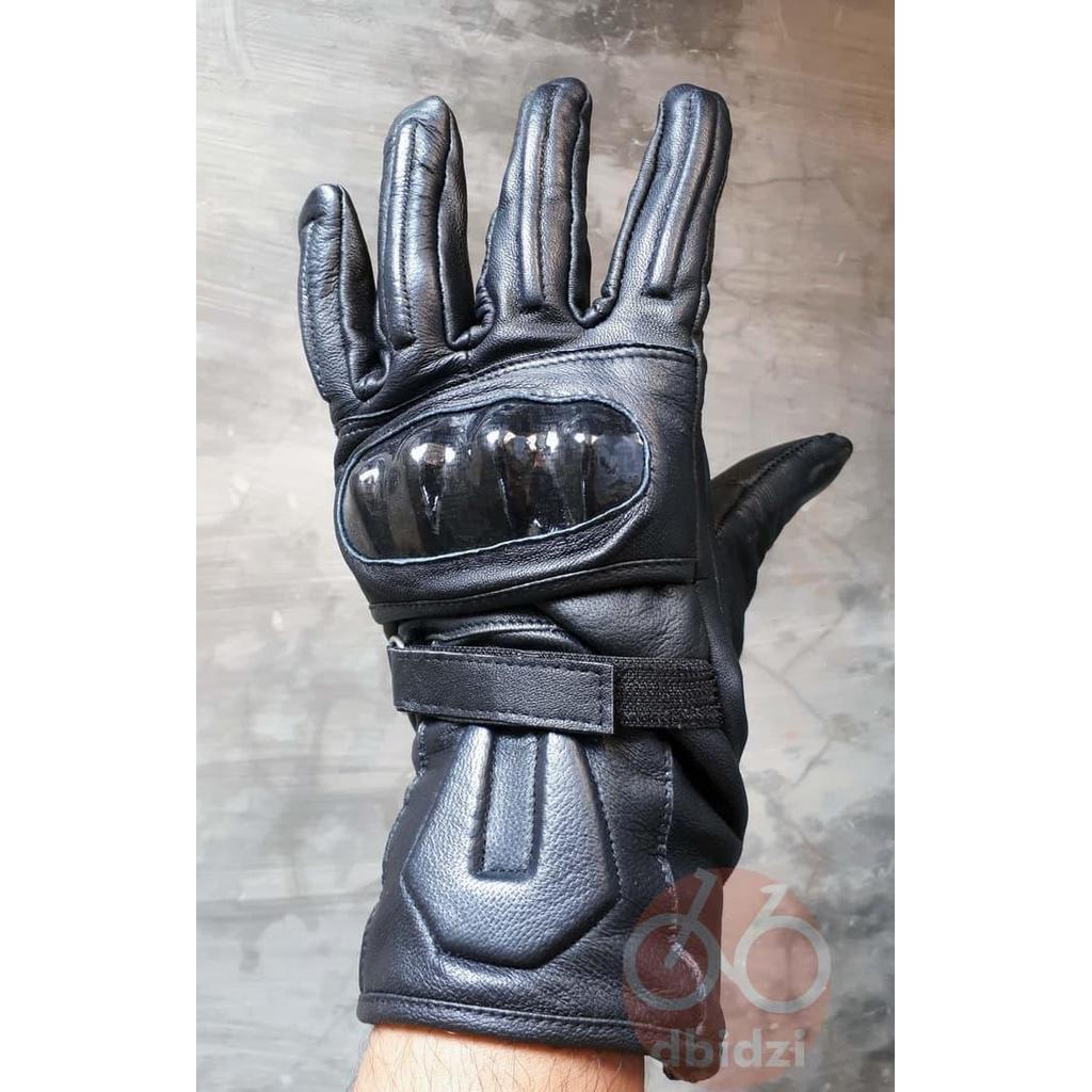 URBANFULL sarung tangan motor kulit asli garut gloves touring racing - HITAM