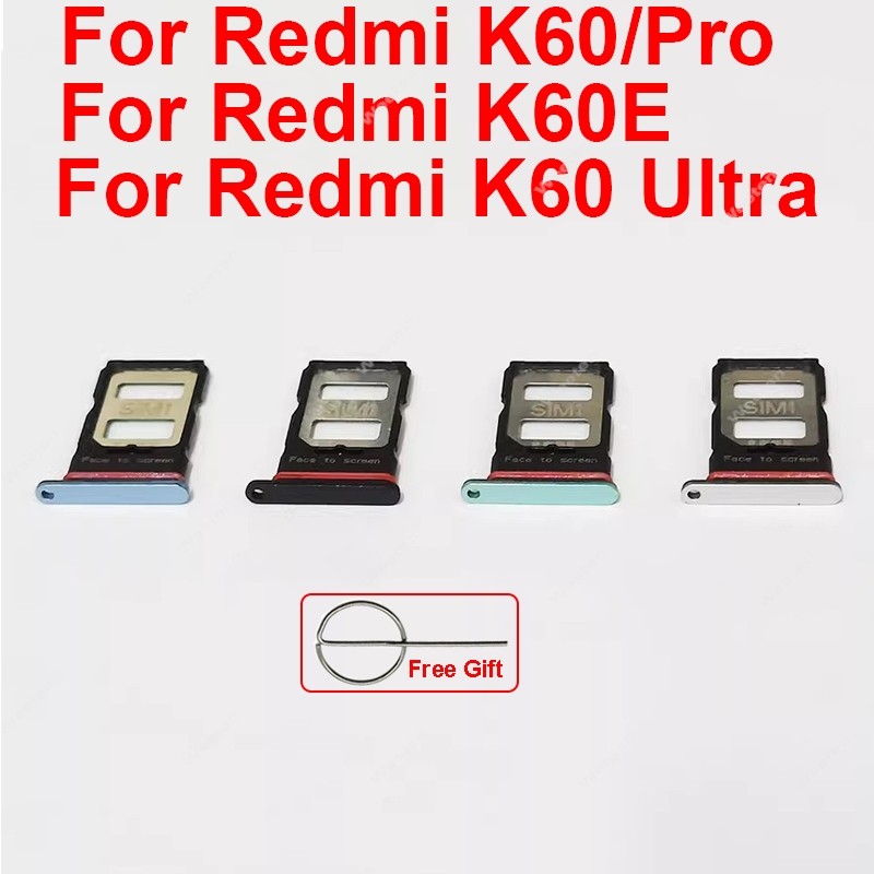 Sim Card Tray For Xiaomi Redmi K60 K60E Pro Ultra SIM Card Slot Sim Card Reader Adapter Holder Repla