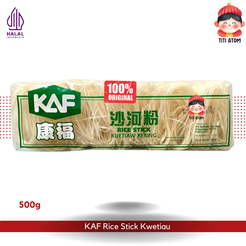 KAF Rice Stick 500g – Kwetiau Beras Kering Premium untuk Kwetiau Goreng, Kwetiau Siram & Masakan Asi