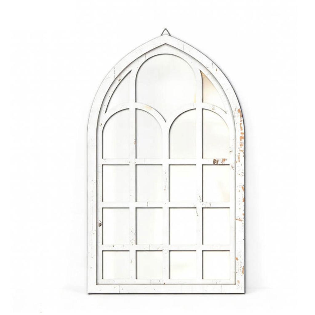 Arched Window Wall Mirror Wall Decor Window Pane Mirror Wall Decorative Mirror for Bedroom