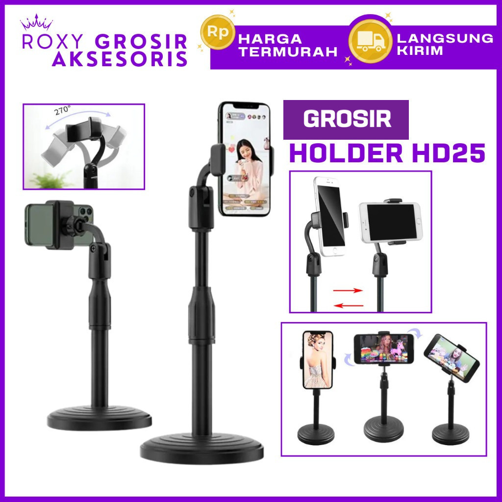 GROSIR - HD25 Stand Phone Holder HD25 Tiang Stand Tatakan HP Live Broadcasting