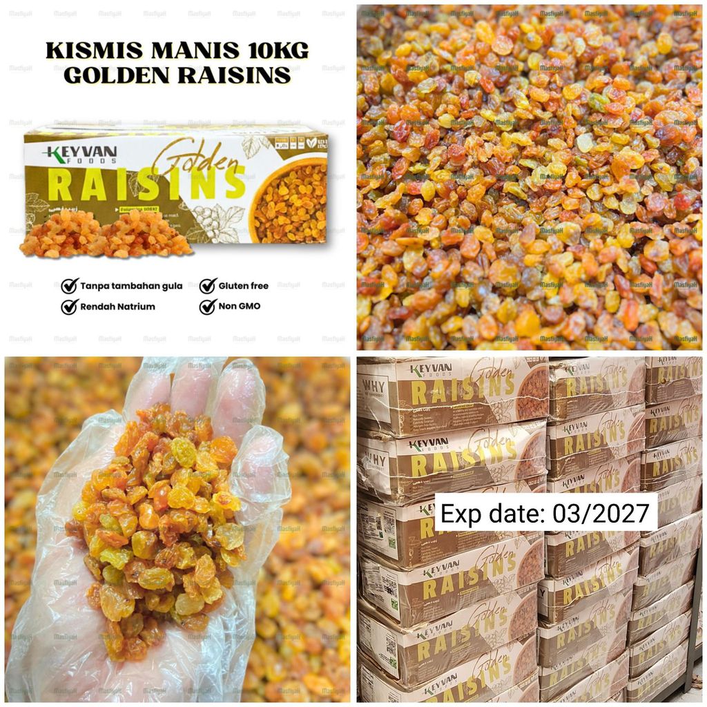 Diskon KISMIS 10KG KISMIS SIMIN GOLDEN RAISINS 10KG KEYVAN FOODS BLACK RAISIN GOLDEN RAISIN 10KG HAM