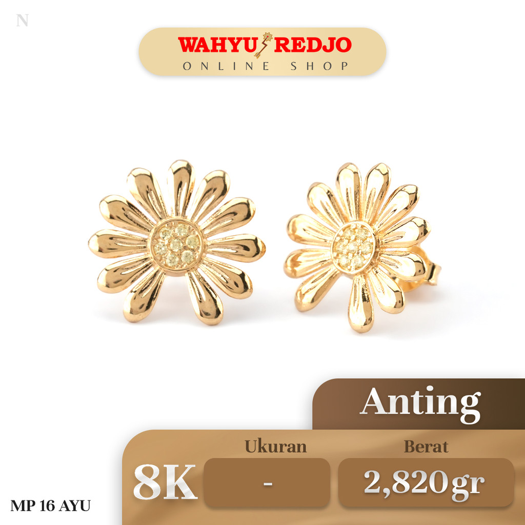 Anting Emas Daisy Petals AYU Kadar 8K Wahyu Redjo AN-8K-31061069-PMR
