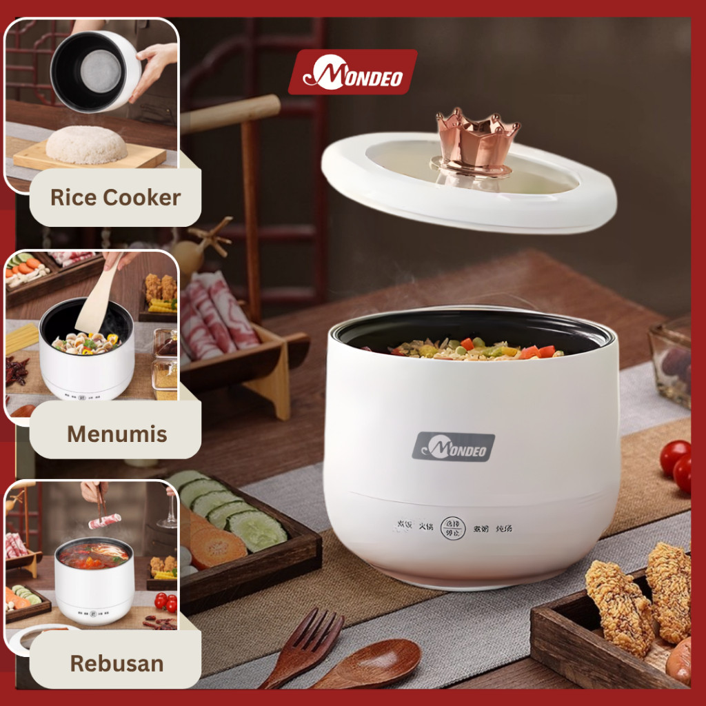 [ Mondeo ] Panci Listrik Serbaguna Untuk Goreng Rice cooker Masak Nasi Hot pot 450W panci anak kosan