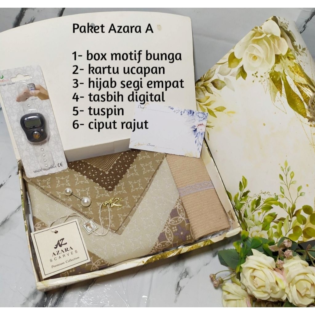 Paket A Hampers hijab azara /Paket kado hijab / hampers wisuda /kado guru- Hempers Murah