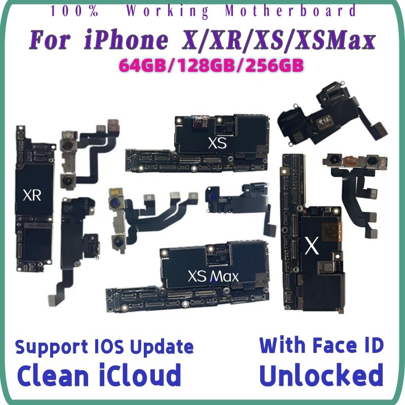 100% Working Unlocked Motherboard For iPhone XR  X  Xs Max With Face ID Support IOS Update Clean iCl