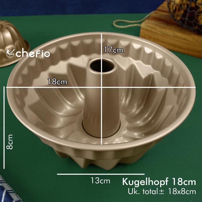 Chefio Loyang Kue Kugelhopf Mini / Bundt Pan Loyang Marmer Butter Cake - 18 Cm