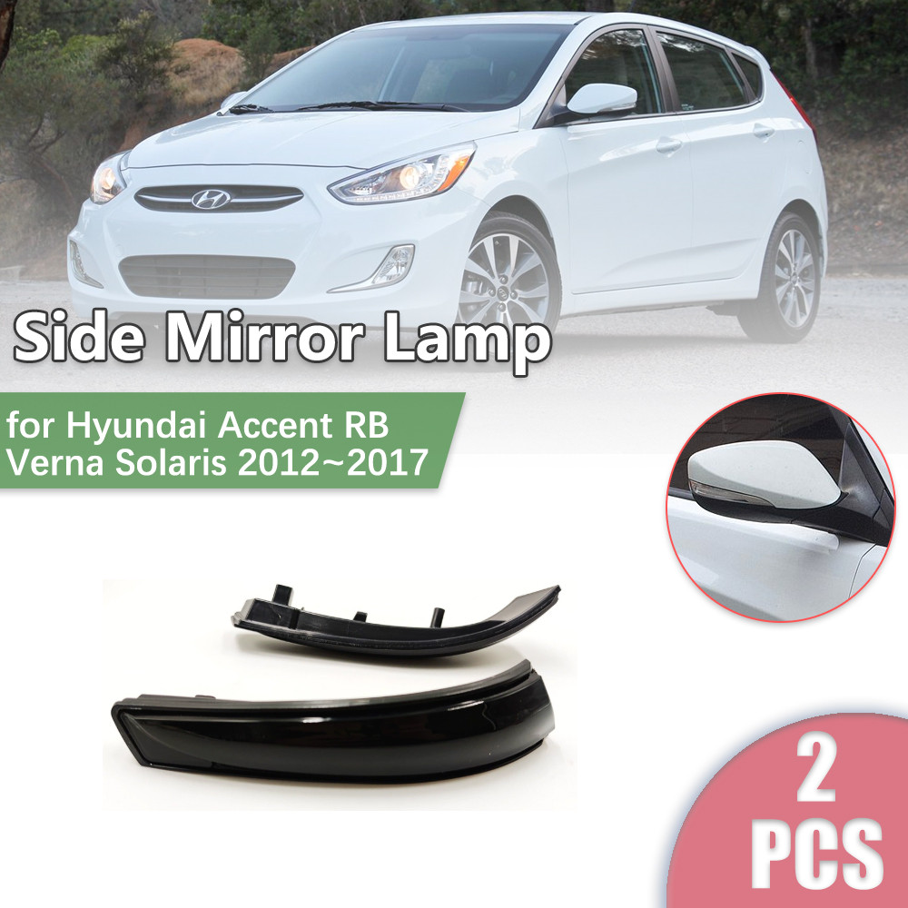 Lampu LED Spion Samping Mobil untuk Hyundai Accent RB Verna Solaris 2012~2017 2013 Lampu Sein Dinami