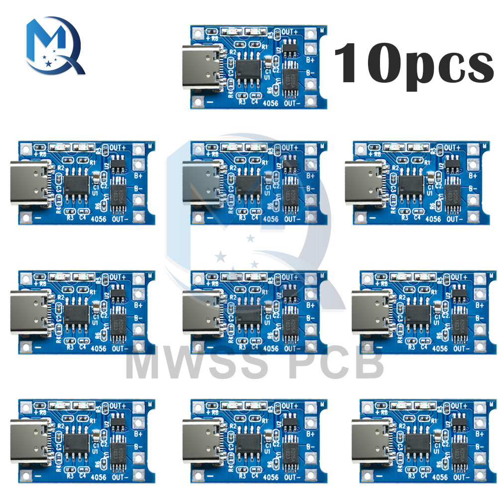 1-10Pcs 5V 1A TYPE-C Micro USB 18650 TC4056A Modul Pengisi Daya Baterai Lithium dengan Fungsi Perlin