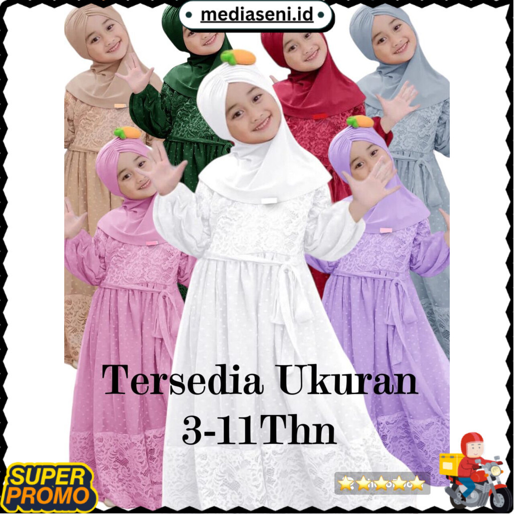 TERLARIS Gamis anak perempuan Belinda 3-11thn / gamis anak / baju muslim anak perempuan / gamis anak