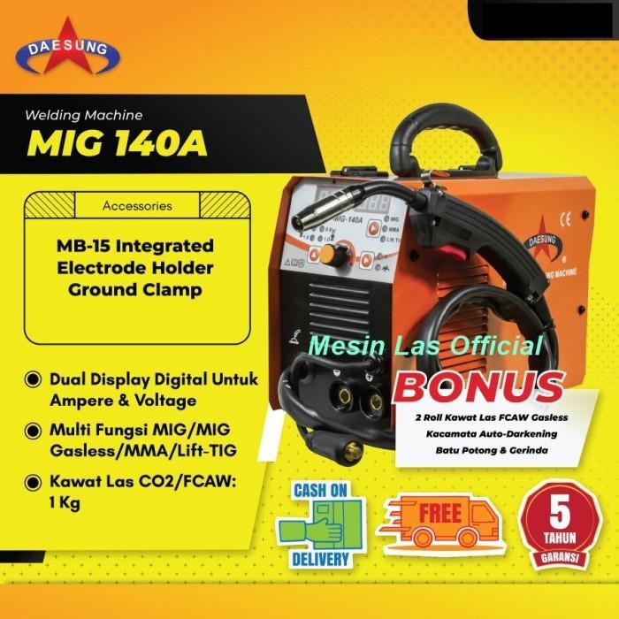 Mesin Las Co MIG 140 A Tanpa Gas Trafo Las MIG MMA TIG