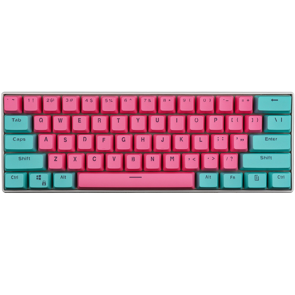 (Keycaps Only Sold)Cyan Pink RK 61/87/104 Keycaps PBT Material OEM Height Backlit Two-Color Meanical