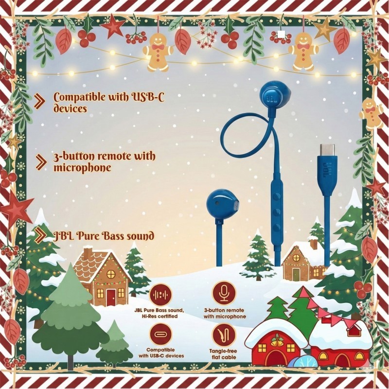 JBL Tune 305C Earphone: USB Type-C Headset with Super Bass, Lightweight Comfort