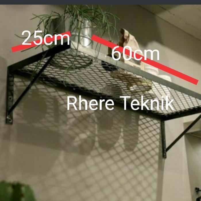 <Ruko Kingdom> rak pot bunga rak helm rak gantung tempel dinding serbaguna - Putih, 25x70cm