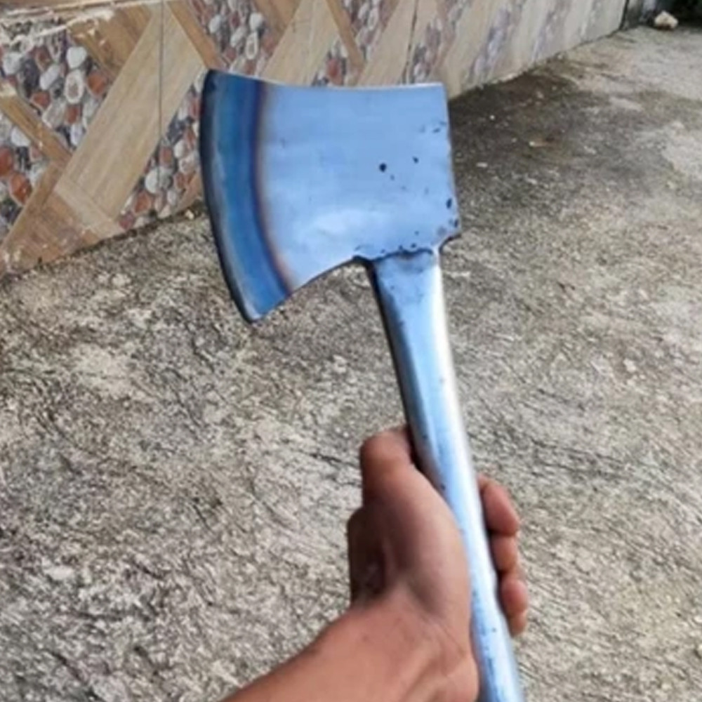 Kapak Baja Per Asli Tebal & Tajam - Kampak Cacah Tulang Sapi Kayu Sawit Full Las Garansi Kuat