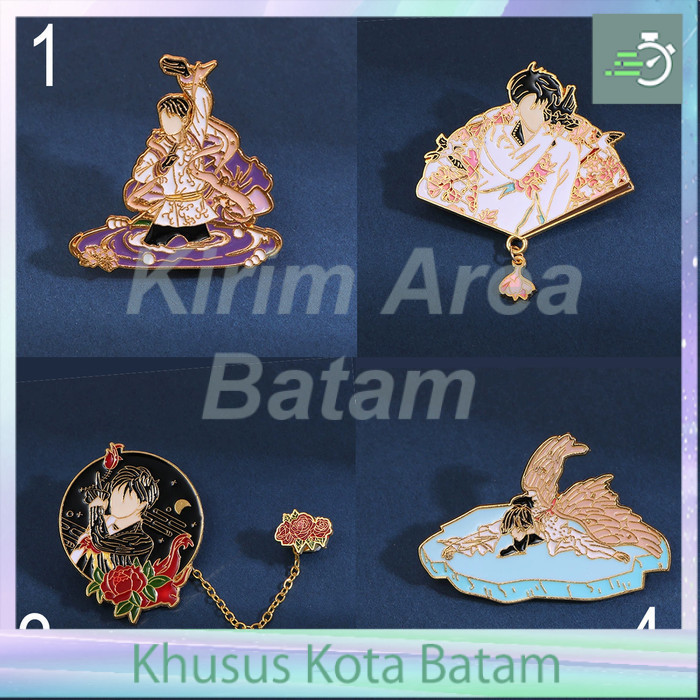 pin besi 6 cm figure skater yuzuru hanyu