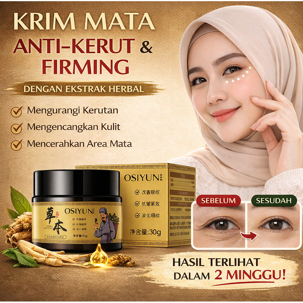 [Asli Beli 1 Gratis 1]Krim Mata Herbal Anti-kerut Dan Pengencang/krim Mata Herbal/ Krim Anti Kerut M