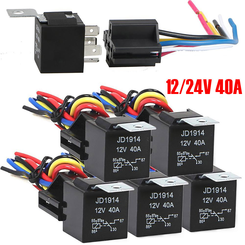 80A/60A 50A/30A 12V Waterproof Automotive Relay With Socket 5-Pin Relay Swit For Marine Automotive F
