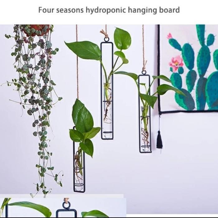 Iron Hanging Rack Pot Bunga Gantung Besi Botol Kaca Vase Gantung