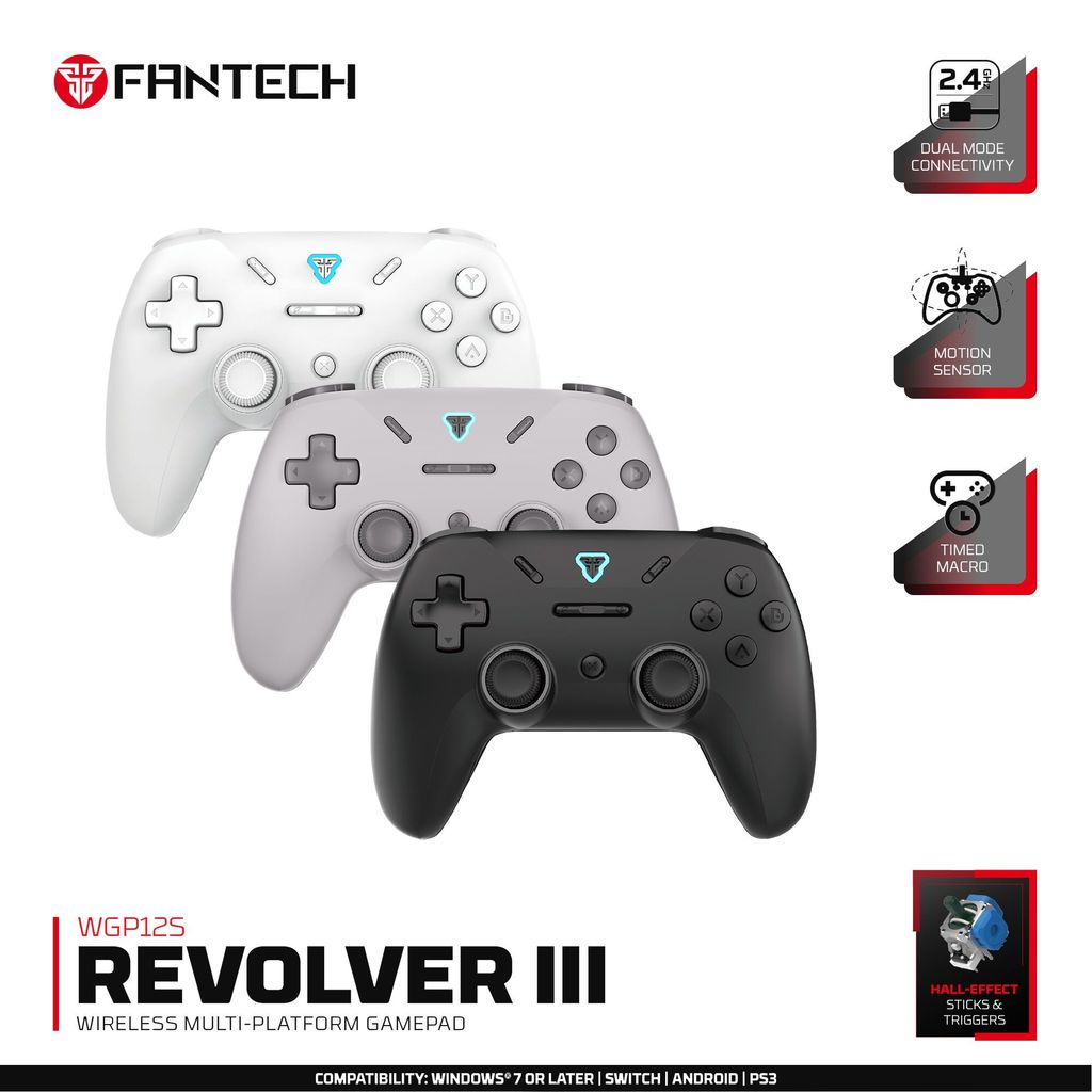 FANTE REVOLVER III WGP12S Game Controller 1000Hz Hall Trigger Rocker 2.4G Wireless Gamepad For Swit 