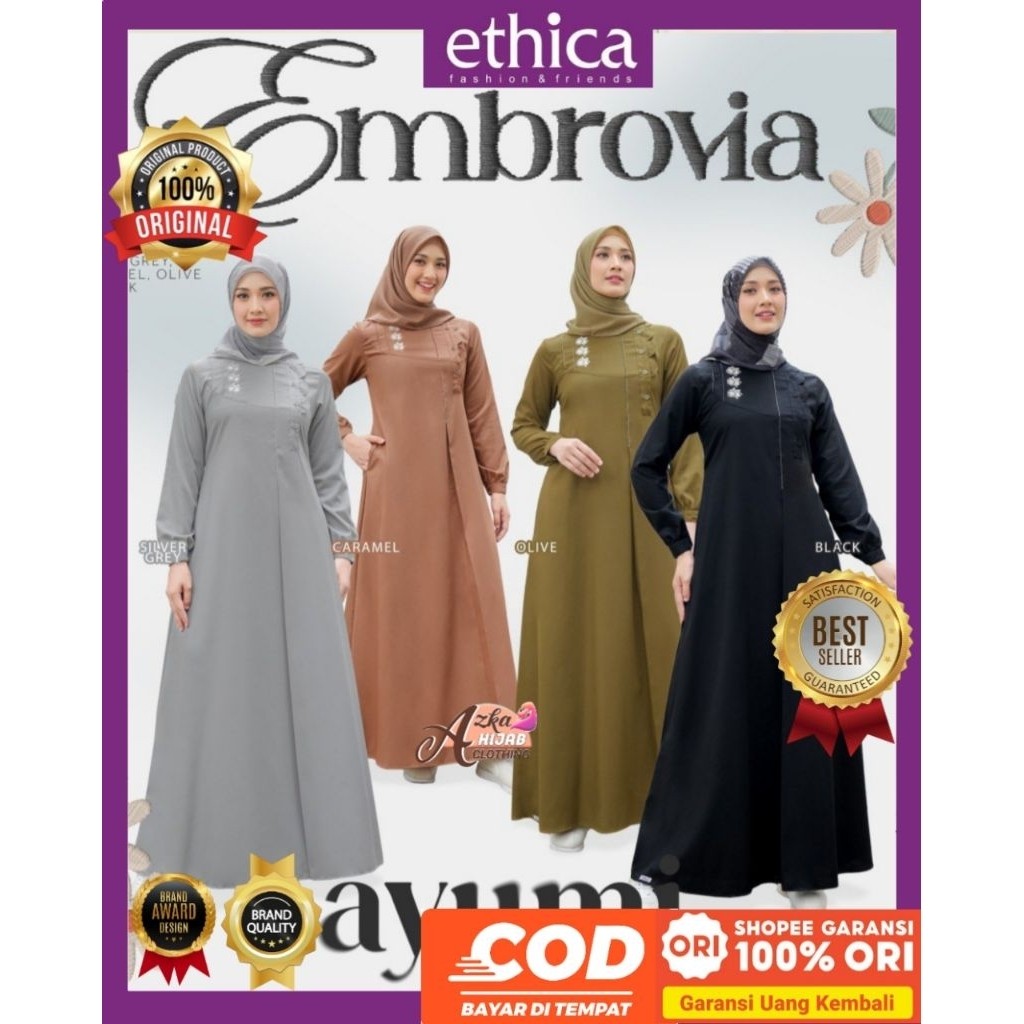 ETHICA Dress Ayumi 550 Ethica Original - Gamis Ethica Terbaru 2025 - Baju Gamis Premium - Gamis Rema