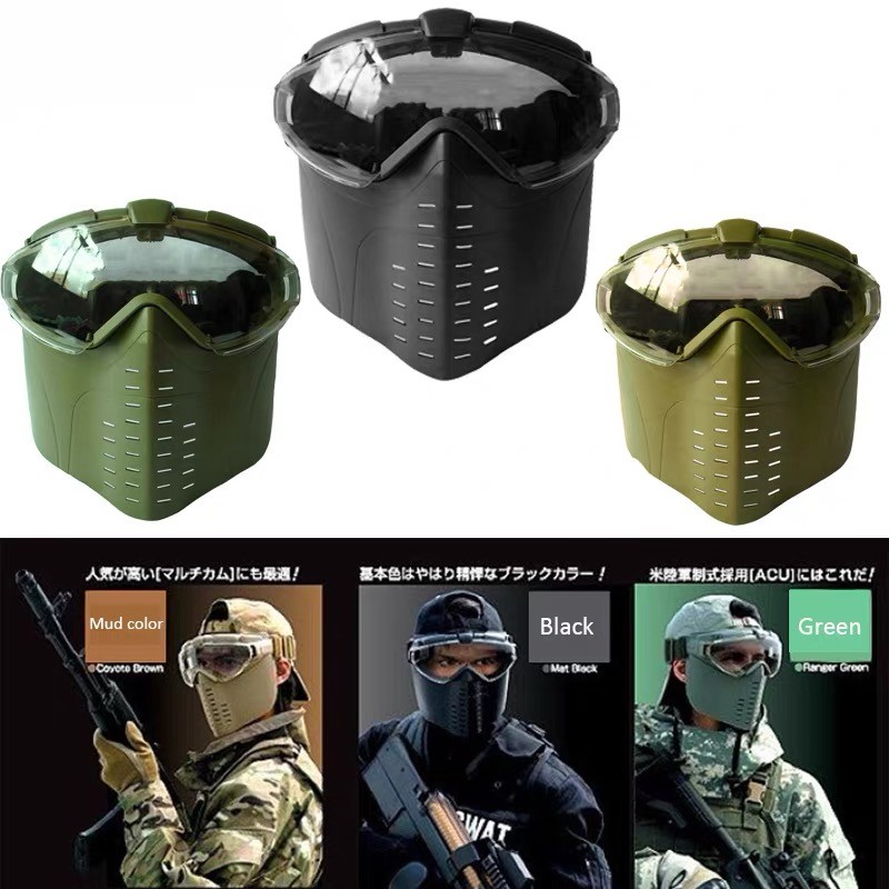 Tactical Full Face Mask with Fan Inside Fit for Outdoor Hunting or Other Sports