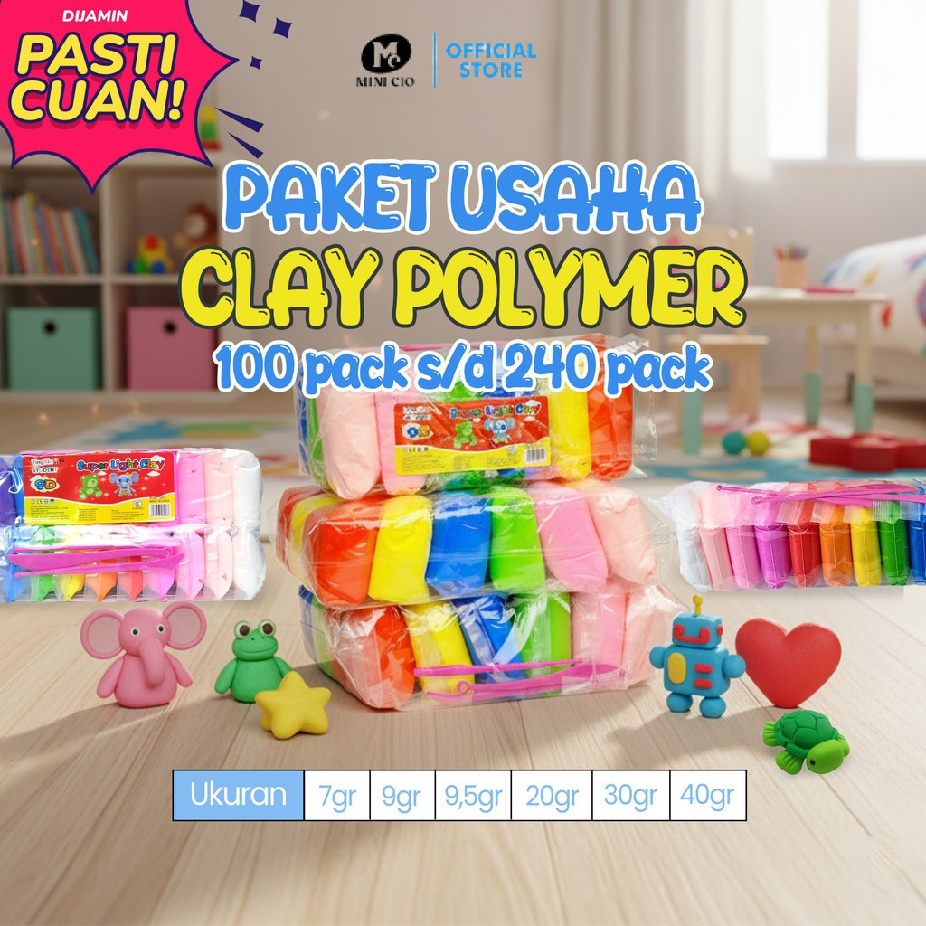 Paket Usaha Clay Mainan Anak / Lilin Anak / Polymer Clay / Slime Mainan Anak