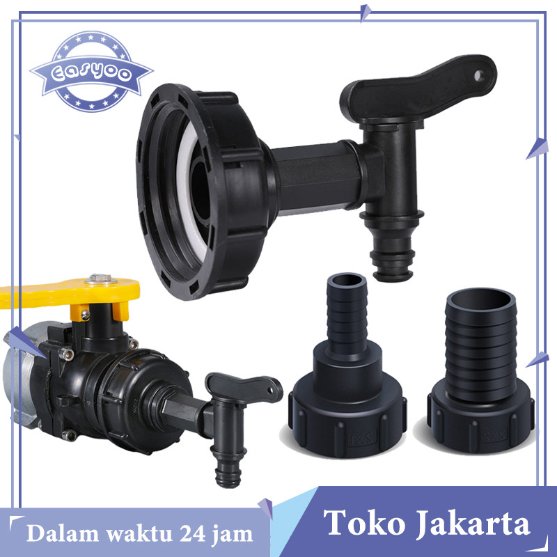 Konektor Tangki IBC Tutup Kran IBC S60x6 IBC Tank Adapter Kran Ke Drat Luar Kran Air Adaptor Tangki 