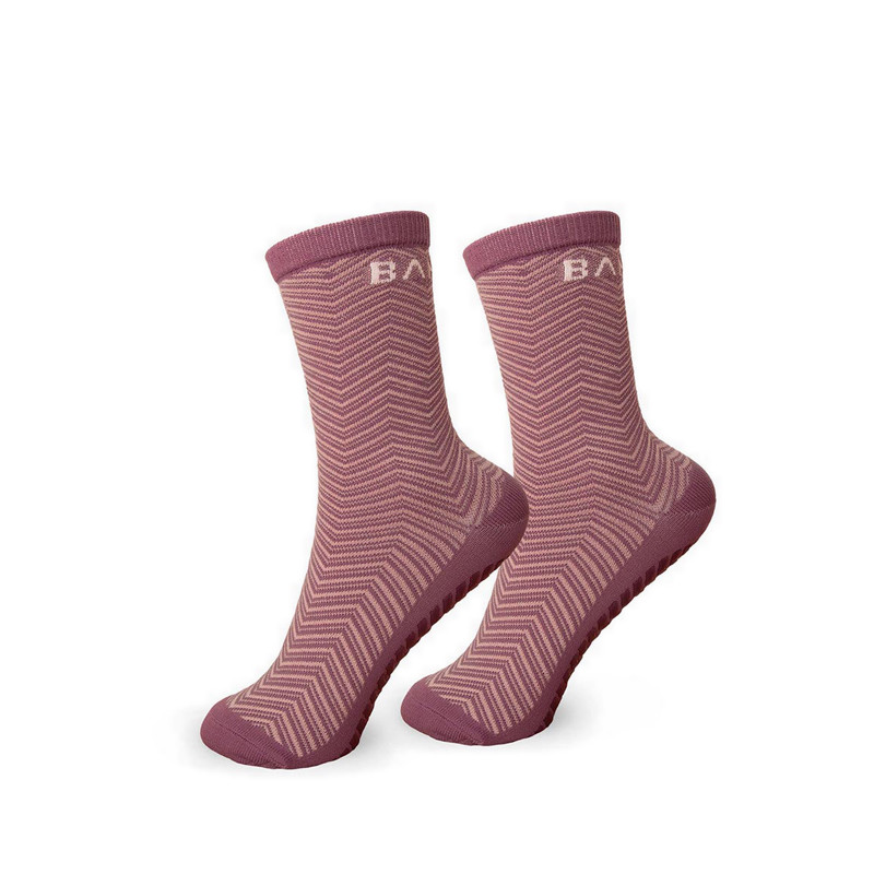 BAHE Studio Grippy Crew Socks Unisex Yoga Accessories - Deep Mauve