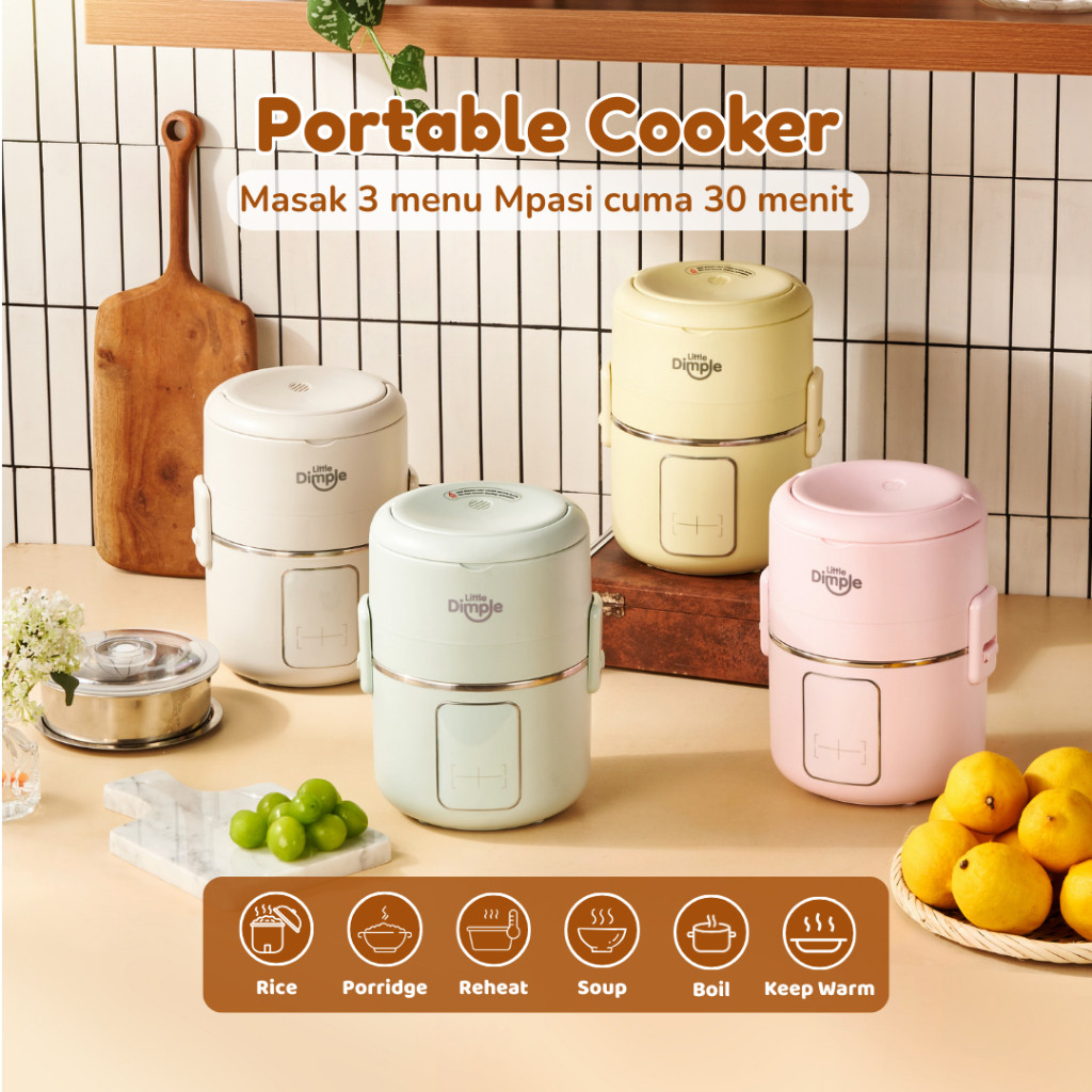 [Official Store] Little Dimple Portable Cooker - Alat Masak Mpasi - Rice Cooker Mini