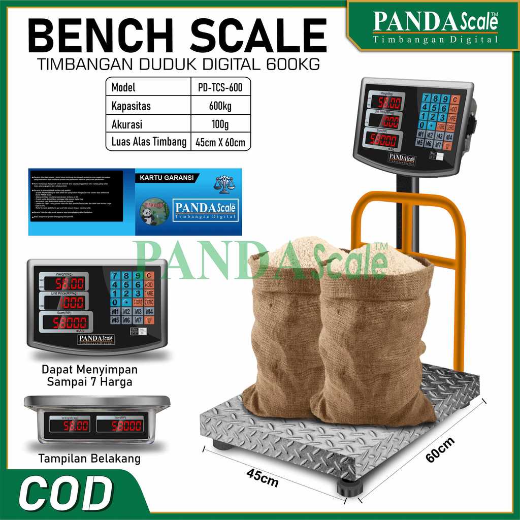 PANDA SCALE Timbangan Duduk Digital 600kg