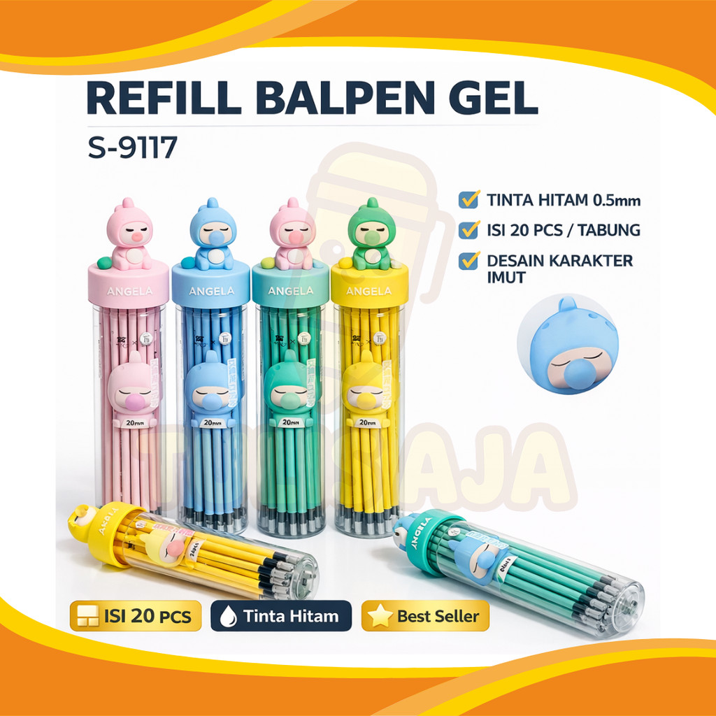 REFILL GEL TABUNG | TINTA PULPEN FANCY ISI 24 PCS