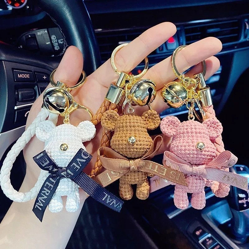 Gantungan Kunci & Liontin Tas Beruang - Boneka Resin dan Wol Imut, Aksesori Kreatif