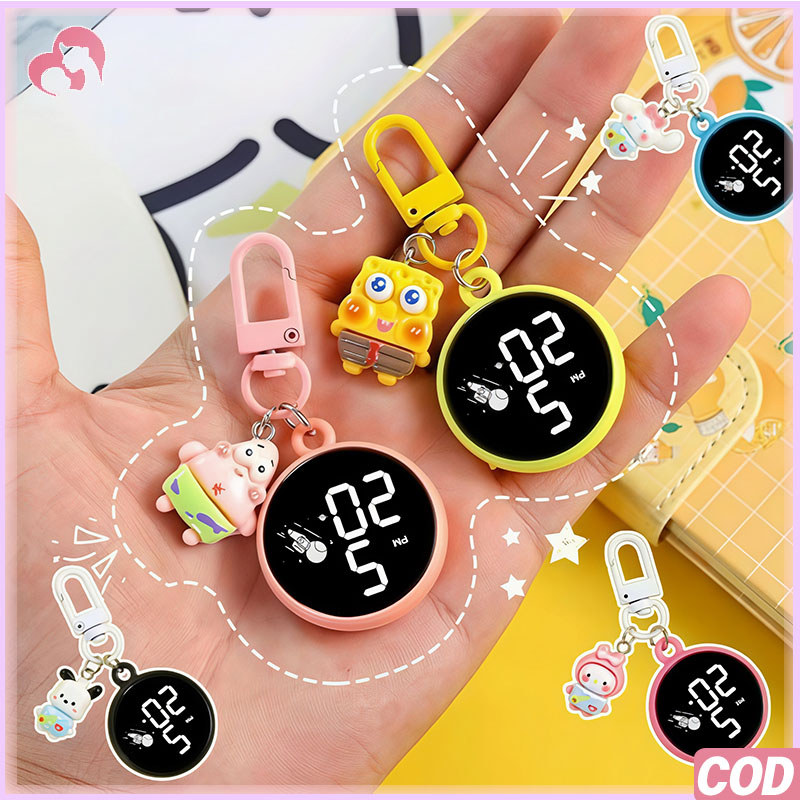 LED Digital Jam Gantungan Kunci Jam Elektronik Gantungan Kunci Gantungan Kunci Key Kado Ulang Lucu M