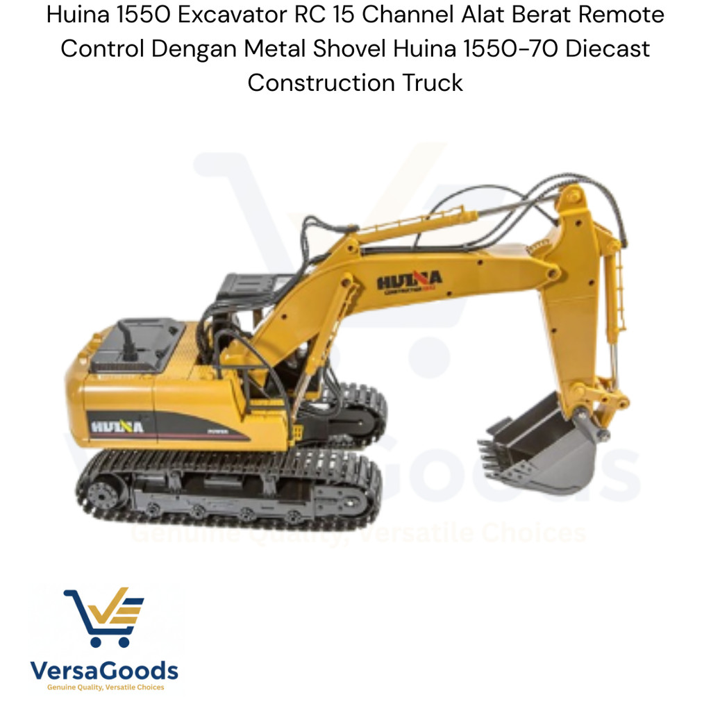 Huina 1535 Excavator RC 15 Channel Alat Berat Remote Control Dengan Metal Shovel Huina 1535 Diecast 